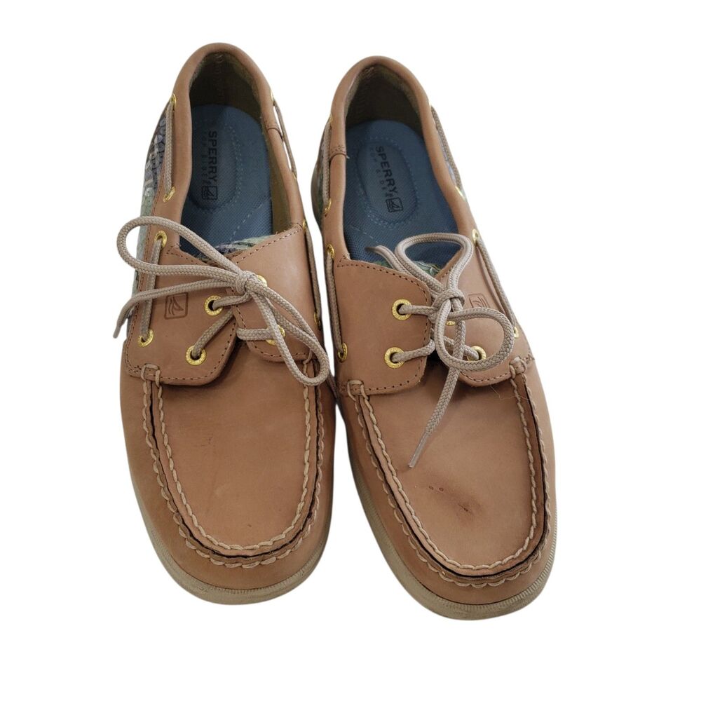 Sperry Top Sider Women's Tan Leather Boat Shoes, Size 8.5 M